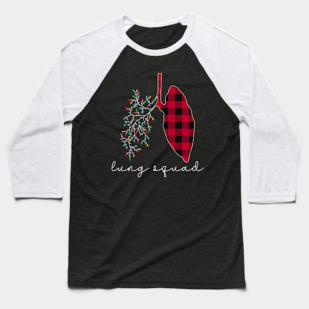 Lung Squad Pulmonology Nurse Respiratory Therapist Christmas Baseball T-Shirt by Krishnansh W.